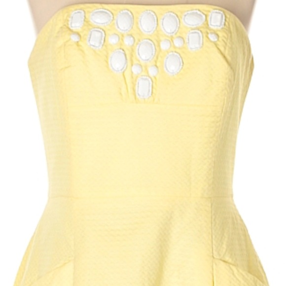 NWOT Lilly Pulitzer Yellow Strapless Dress Size 4 - Picture 3 of 8